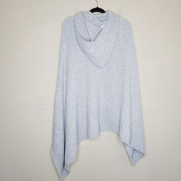 Softies Solid Rib Marshmallow Shawl Gray Open Front Cardigan Sweater One Size - Picture 6 of 6